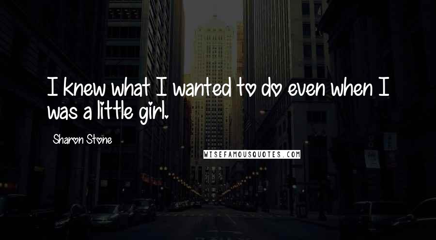Sharon Stone Quotes: I knew what I wanted to do even when I was a little girl.