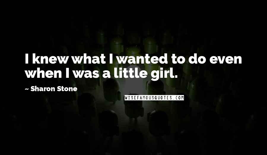 Sharon Stone Quotes: I knew what I wanted to do even when I was a little girl.