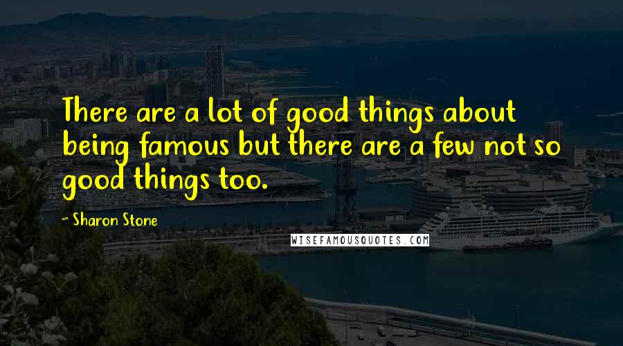 Sharon Stone Quotes: There are a lot of good things about being famous but there are a few not so good things too.