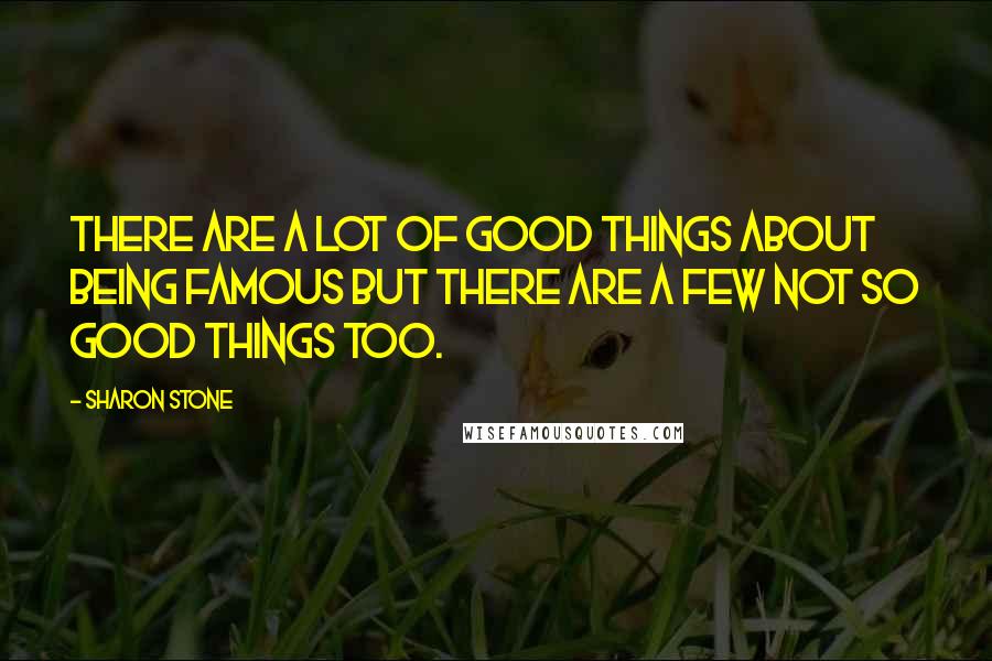 Sharon Stone Quotes: There are a lot of good things about being famous but there are a few not so good things too.