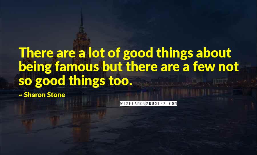 Sharon Stone Quotes: There are a lot of good things about being famous but there are a few not so good things too.