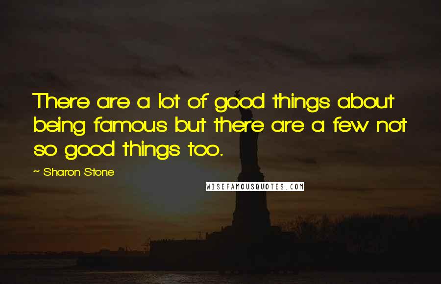 Sharon Stone Quotes: There are a lot of good things about being famous but there are a few not so good things too.