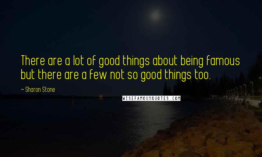 Sharon Stone Quotes: There are a lot of good things about being famous but there are a few not so good things too.