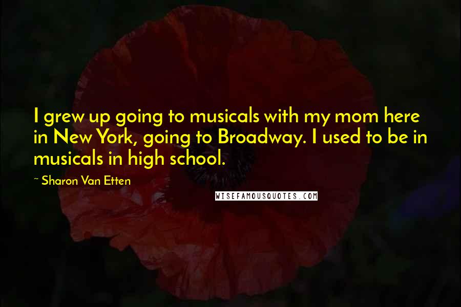 Sharon Van Etten Quotes: I grew up going to musicals with my mom here in New York, going to Broadway. I used to be in musicals in high school.