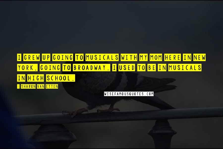 Sharon Van Etten Quotes: I grew up going to musicals with my mom here in New York, going to Broadway. I used to be in musicals in high school.