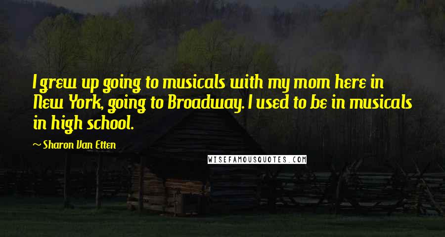 Sharon Van Etten Quotes: I grew up going to musicals with my mom here in New York, going to Broadway. I used to be in musicals in high school.