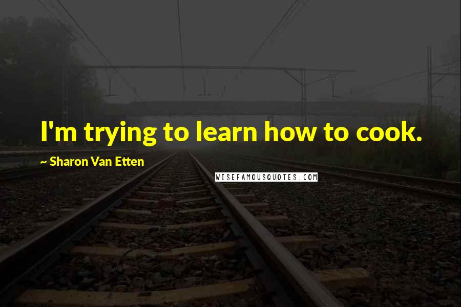 Sharon Van Etten Quotes: I'm trying to learn how to cook.