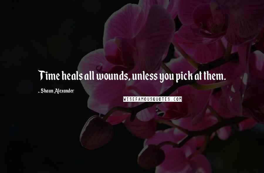 Shaun Alexander Quotes: Time heals all wounds, unless you pick at them.