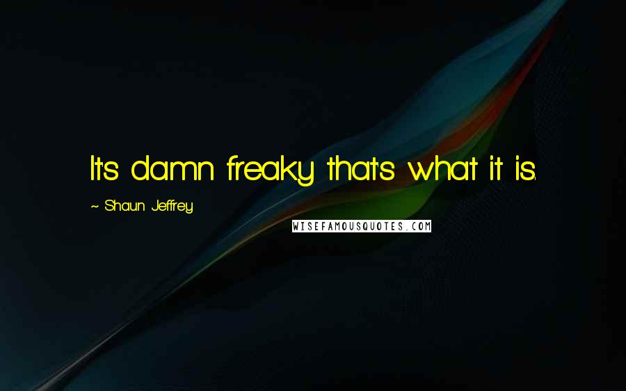 Shaun Jeffrey Quotes: It's damn freaky that's what it is.