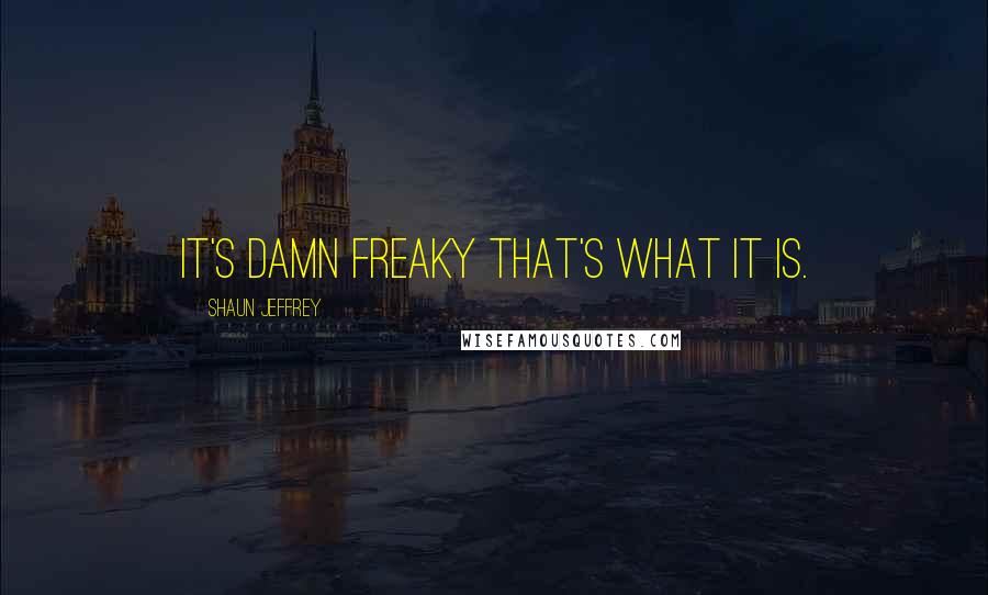 Shaun Jeffrey Quotes: It's damn freaky that's what it is.