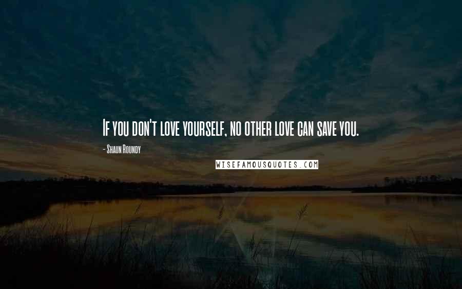 Shaun Roundy Quotes: If you don't love yourself, no other love can save you.