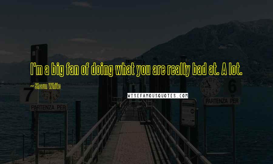Shaun White Quotes: I'm a big fan of doing what you are really bad at. A lot.
