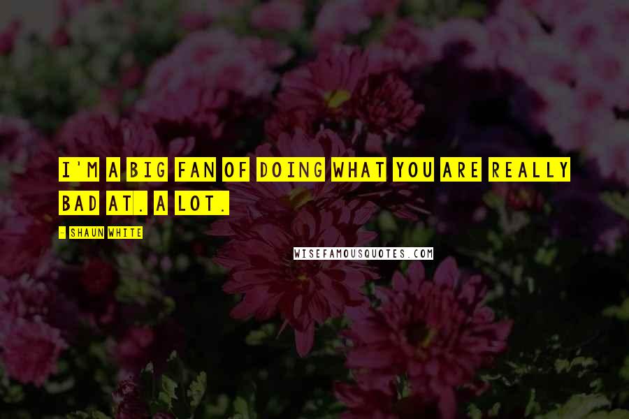 Shaun White Quotes: I'm a big fan of doing what you are really bad at. A lot.
