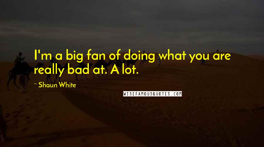 Shaun White Quotes: I'm a big fan of doing what you are really bad at. A lot.