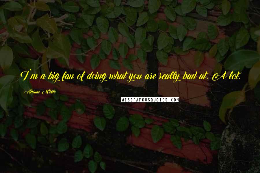 Shaun White Quotes: I'm a big fan of doing what you are really bad at. A lot.