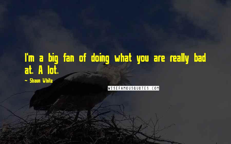 Shaun White Quotes: I'm a big fan of doing what you are really bad at. A lot.