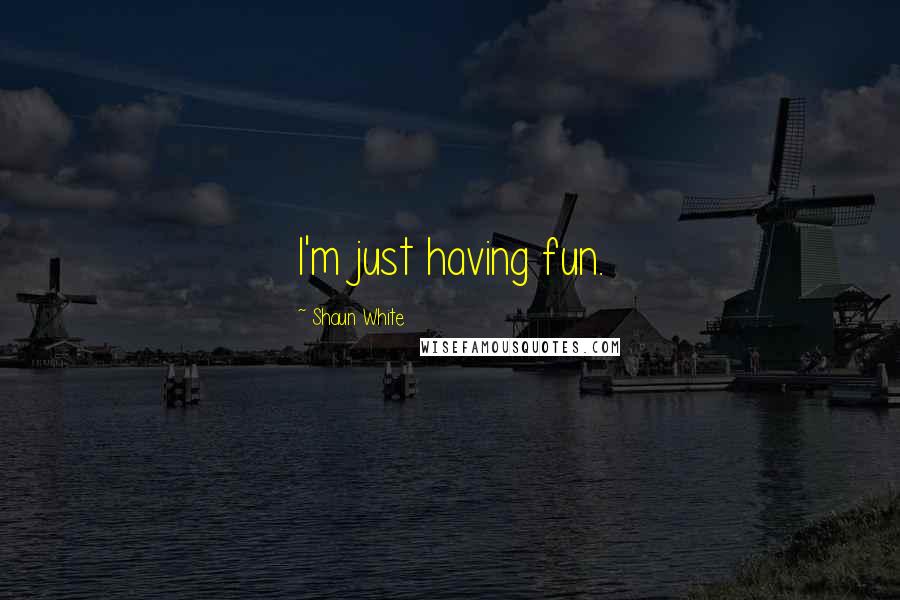 Shaun White Quotes: I'm just having fun.