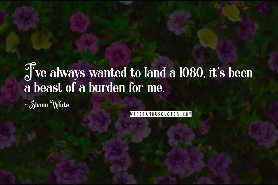 Shaun White Quotes: I've always wanted to land a 1080, it's been a beast of a burden for me.