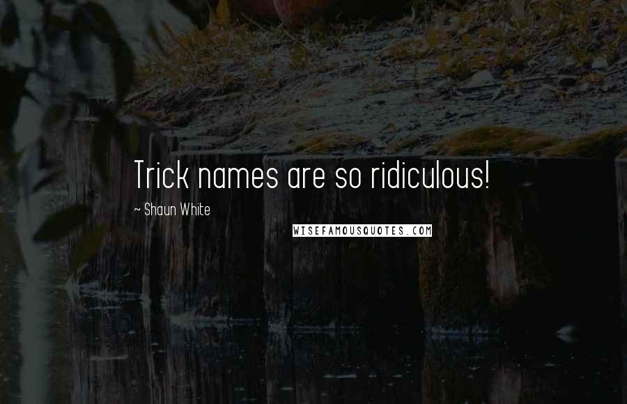 Shaun White Quotes: Trick names are so ridiculous!