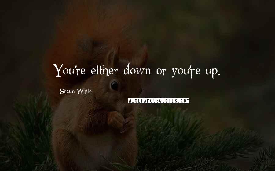 Shaun White Quotes: You're either down or you're up.