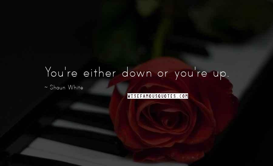 Shaun White Quotes: You're either down or you're up.