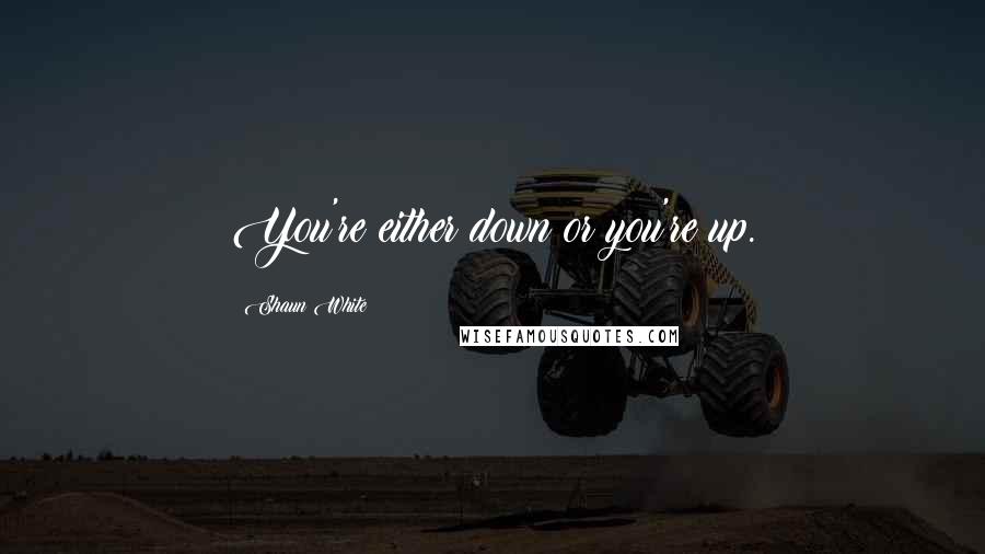 Shaun White Quotes: You're either down or you're up.