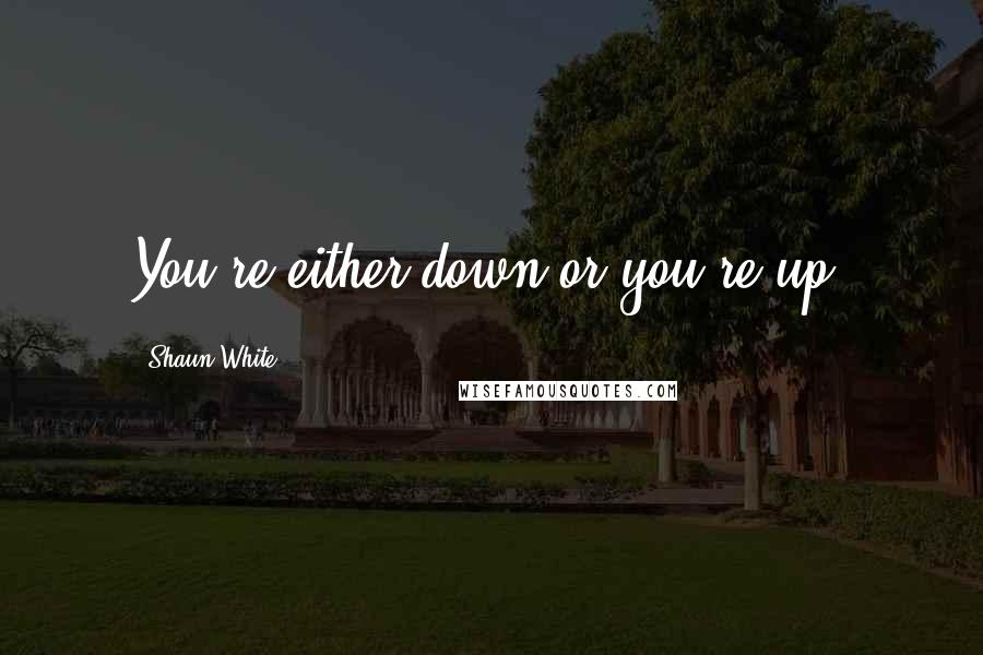 Shaun White Quotes: You're either down or you're up.