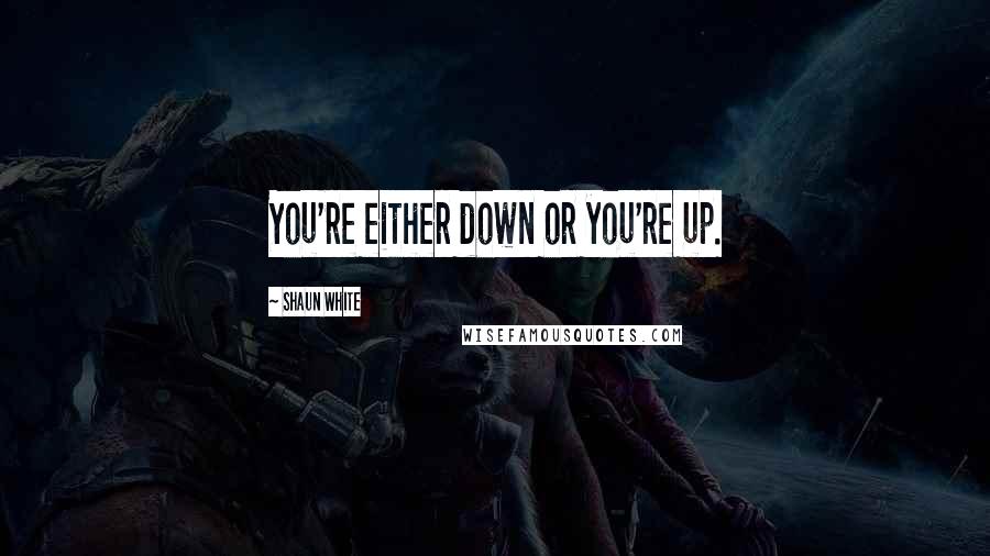 Shaun White Quotes: You're either down or you're up.