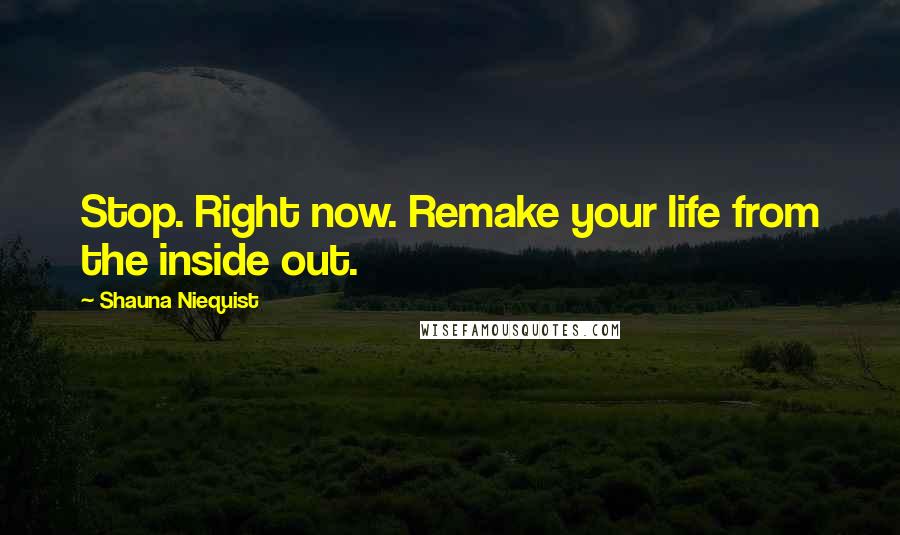 Shauna Niequist Quotes: Stop. Right now. Remake your life from the inside out.