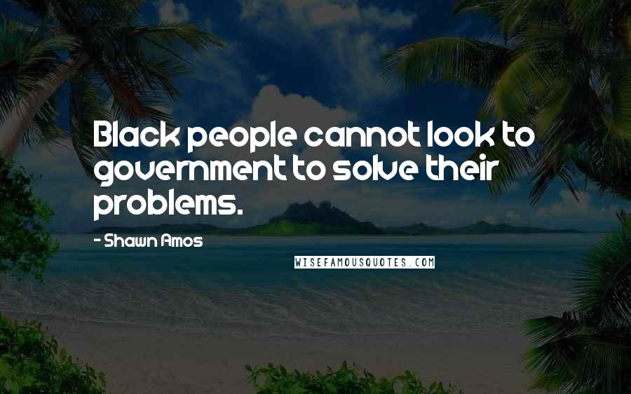Shawn Amos Quotes: Black people cannot look to government to solve their problems.