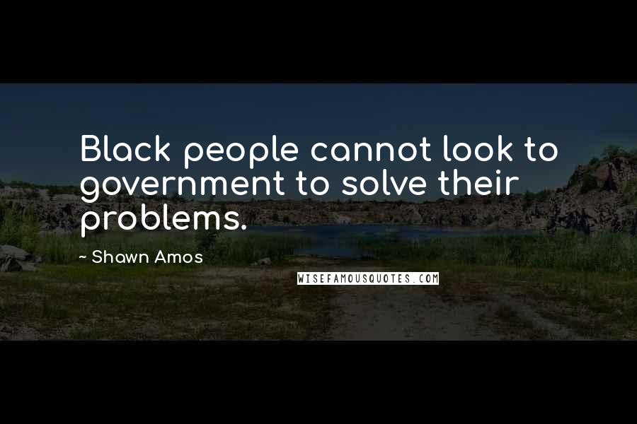 Shawn Amos Quotes: Black people cannot look to government to solve their problems.