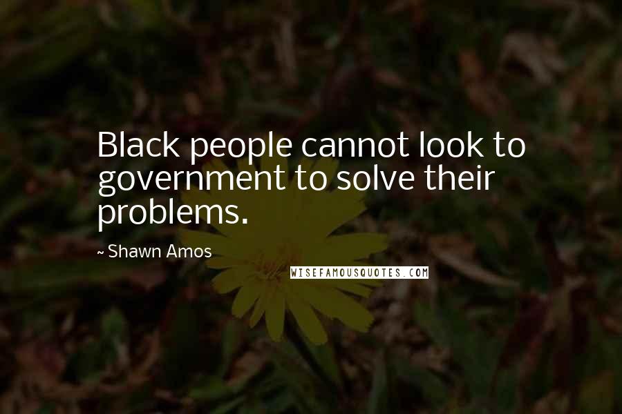 Shawn Amos Quotes: Black people cannot look to government to solve their problems.