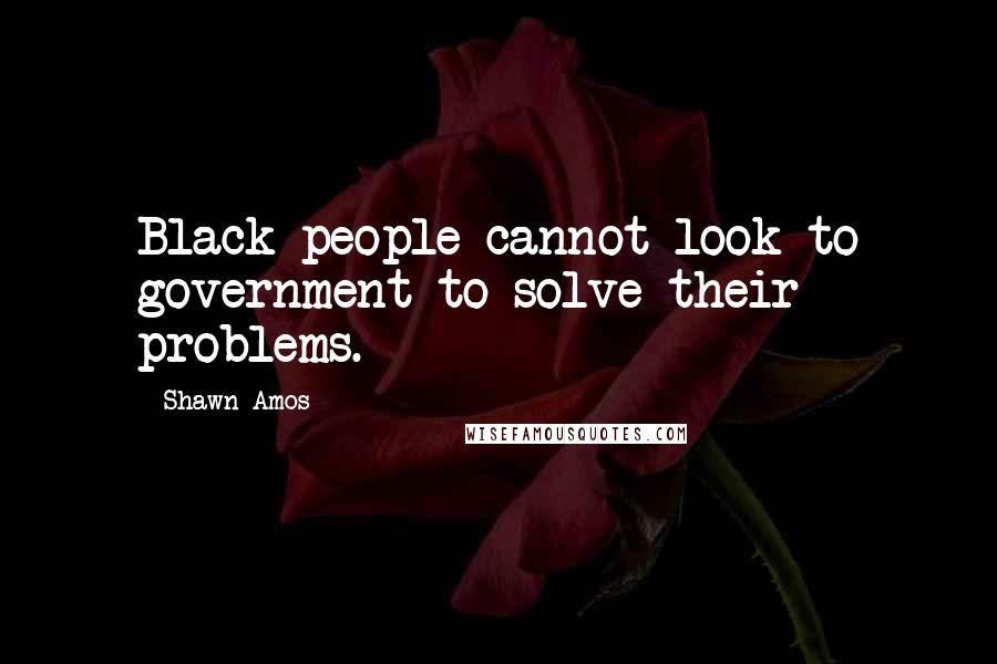 Shawn Amos Quotes: Black people cannot look to government to solve their problems.