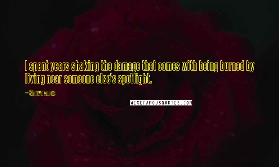 Shawn Amos Quotes: I spent years shaking the damage that comes with being burned by living near someone else's spotlight.