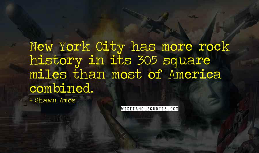 Shawn Amos Quotes: New York City has more rock history in its 305 square miles than most of America combined.