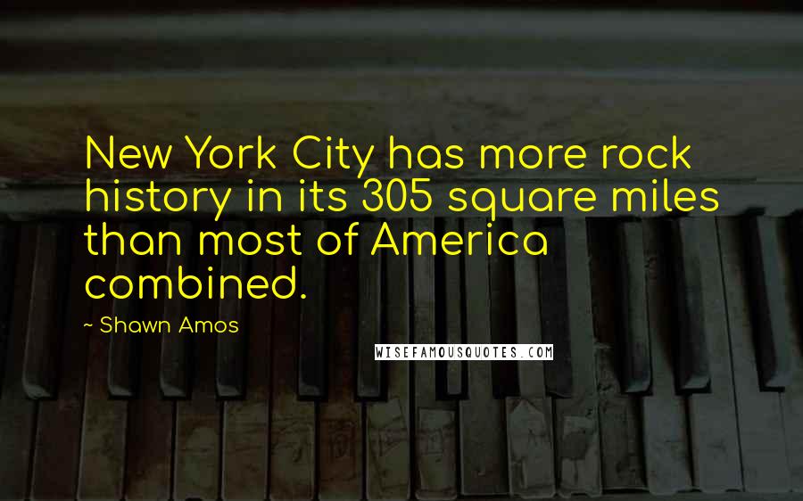 Shawn Amos Quotes: New York City has more rock history in its 305 square miles than most of America combined.