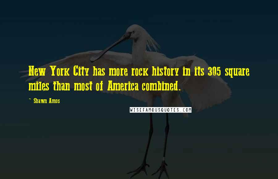 Shawn Amos Quotes: New York City has more rock history in its 305 square miles than most of America combined.