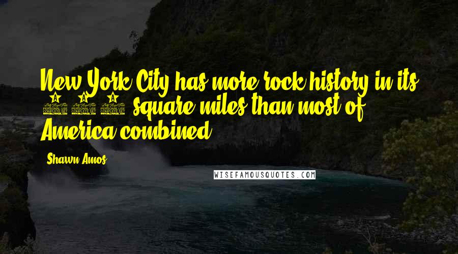 Shawn Amos Quotes: New York City has more rock history in its 305 square miles than most of America combined.