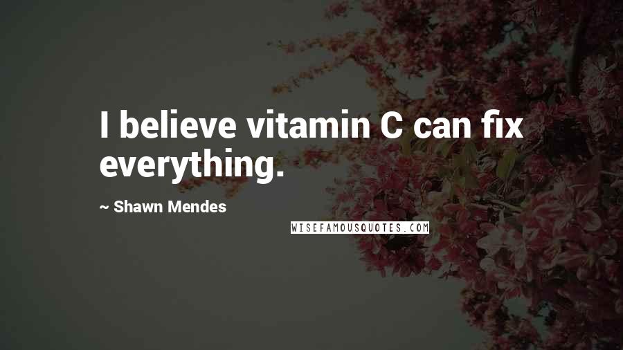 Shawn Mendes Quotes: I believe vitamin C can fix everything.