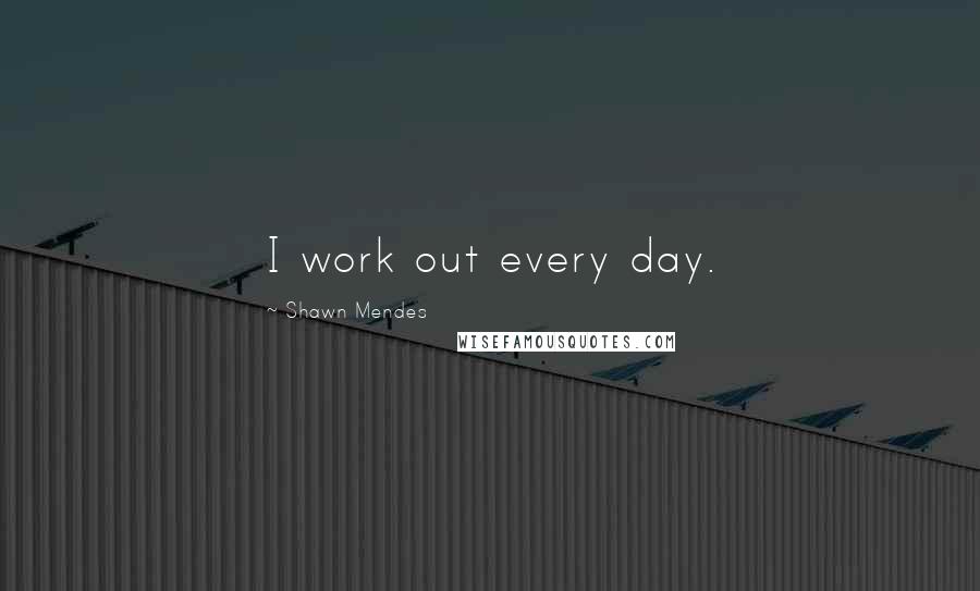 Shawn Mendes Quotes: I work out every day.