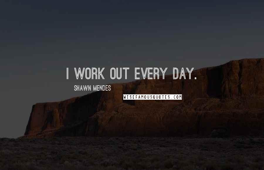 Shawn Mendes Quotes: I work out every day.