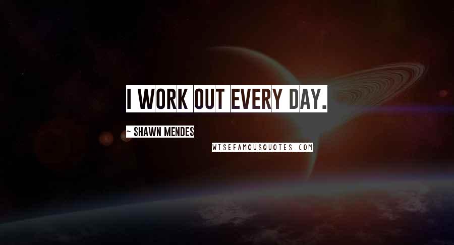 Shawn Mendes Quotes: I work out every day.