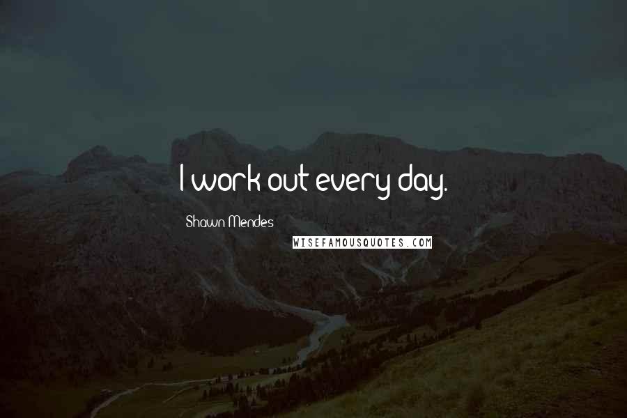 Shawn Mendes Quotes: I work out every day.