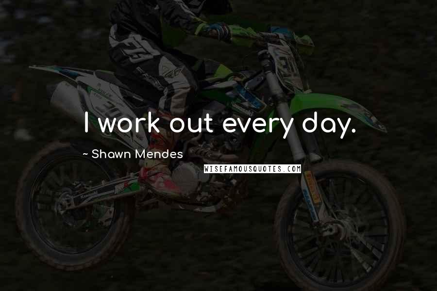 Shawn Mendes Quotes: I work out every day.