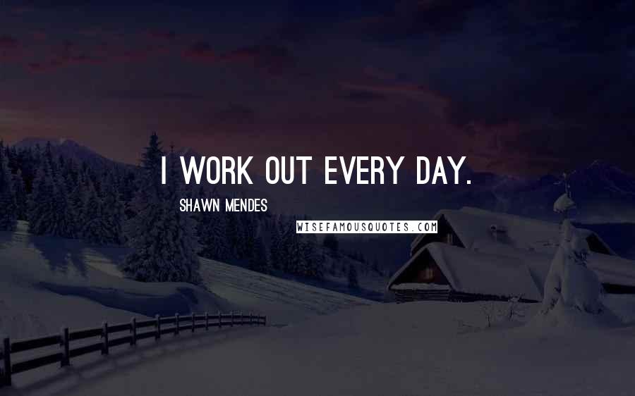 Shawn Mendes Quotes: I work out every day.