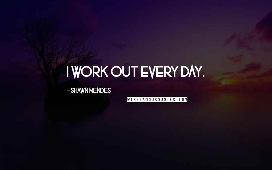 Shawn Mendes Quotes: I work out every day.
