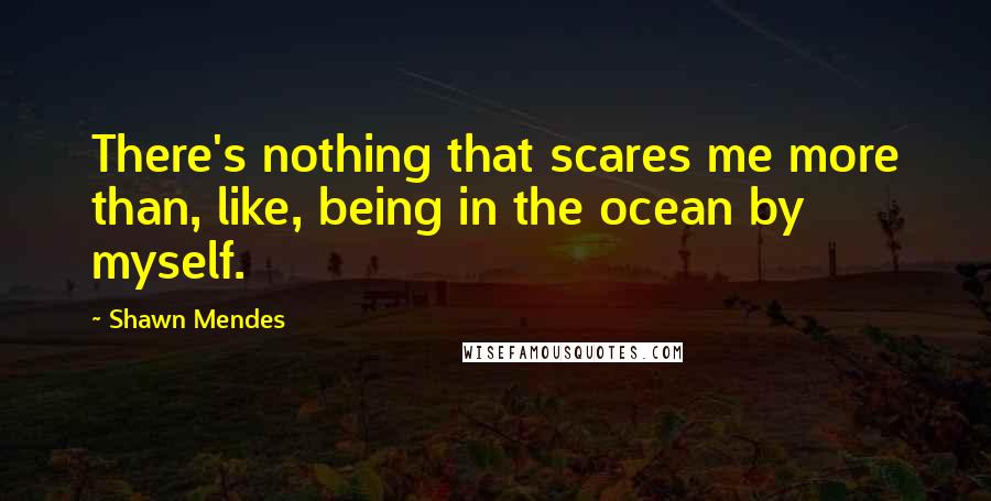 Shawn Mendes Quotes: There's nothing that scares me more than, like, being in the ocean by myself.