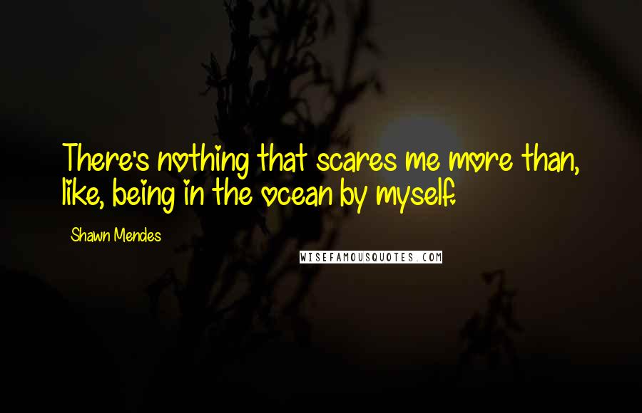 Shawn Mendes Quotes: There's nothing that scares me more than, like, being in the ocean by myself.