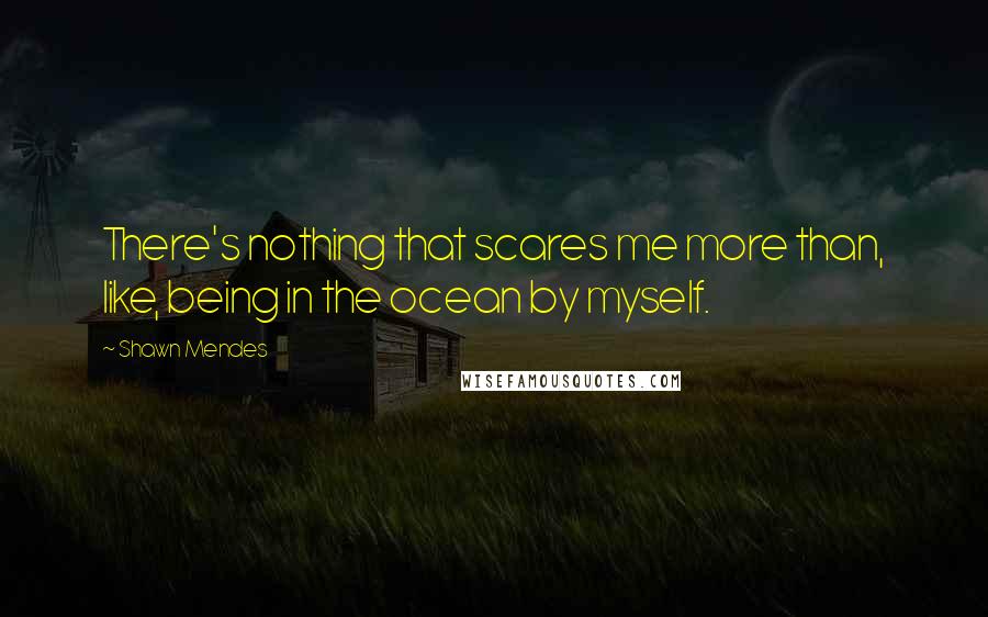 Shawn Mendes Quotes: There's nothing that scares me more than, like, being in the ocean by myself.