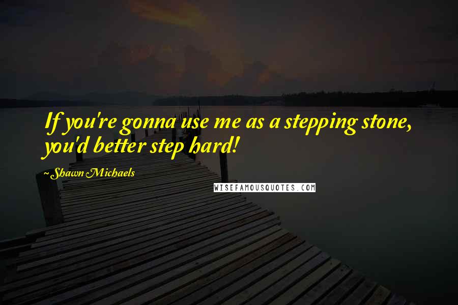 Shawn Michaels Quotes: If you're gonna use me as a stepping stone, you'd better step hard!